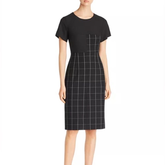 Boss Dresses & Skirts - Boss Hugo Boss Black Tailored Windowpane Check Office Dress 10